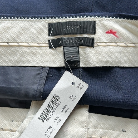 J Crew Bi Stretch Wool Navy Blue Pant Ankle Trouser Pockets Career Sz 4 NEW - Picture 9 of 14